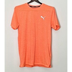 Puma Running T-Shirt Men's Small Orange Reflective BroCore Gym Workout Logo‎